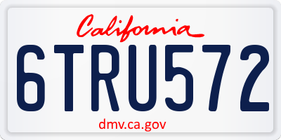 CA license plate 6TRU572