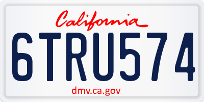 CA license plate 6TRU574