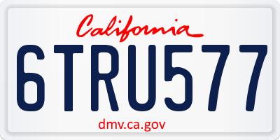 CA license plate 6TRU577