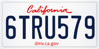 CA license plate 6TRU579