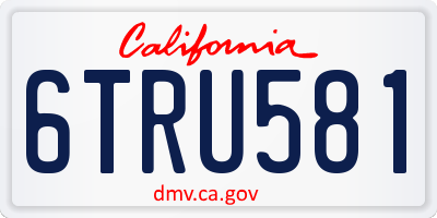 CA license plate 6TRU581