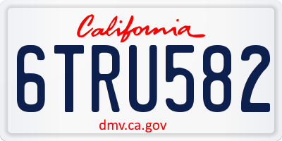 CA license plate 6TRU582