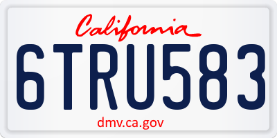 CA license plate 6TRU583