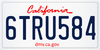 CA license plate 6TRU584