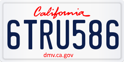 CA license plate 6TRU586