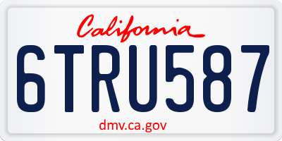 CA license plate 6TRU587