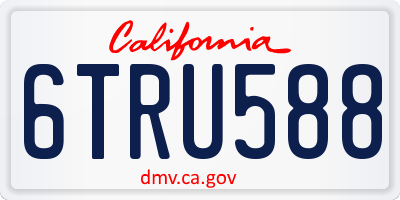 CA license plate 6TRU588