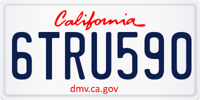 CA license plate 6TRU590