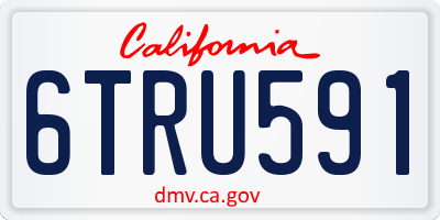 CA license plate 6TRU591