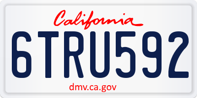 CA license plate 6TRU592