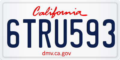 CA license plate 6TRU593
