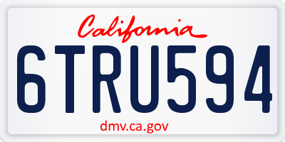 CA license plate 6TRU594
