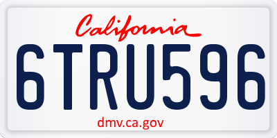CA license plate 6TRU596