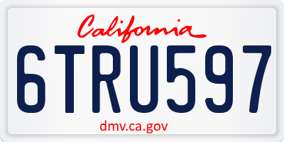 CA license plate 6TRU597