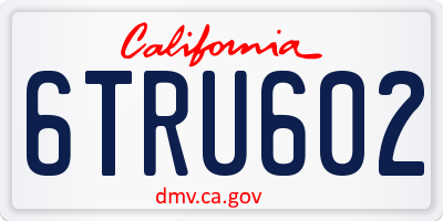 CA license plate 6TRU602