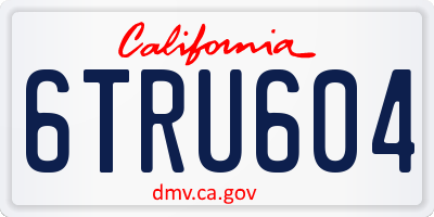 CA license plate 6TRU604