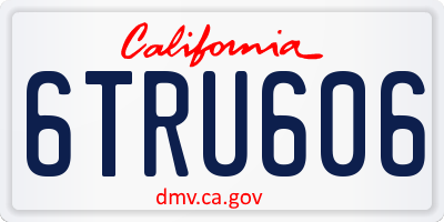 CA license plate 6TRU606