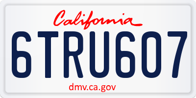 CA license plate 6TRU607