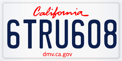 CA license plate 6TRU608