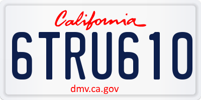 CA license plate 6TRU610