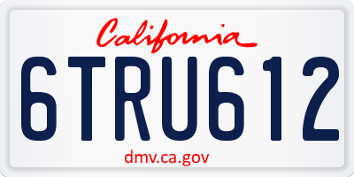 CA license plate 6TRU612