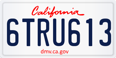 CA license plate 6TRU613
