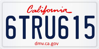 CA license plate 6TRU615