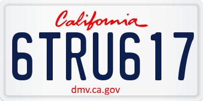CA license plate 6TRU617