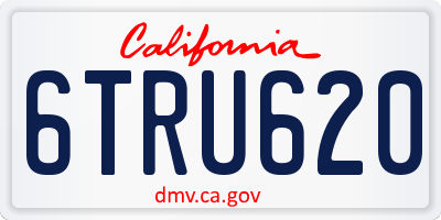 CA license plate 6TRU620