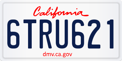 CA license plate 6TRU621