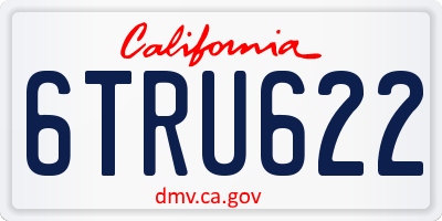 CA license plate 6TRU622