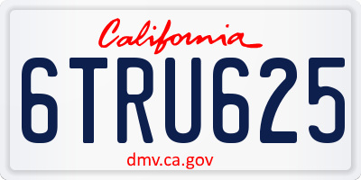 CA license plate 6TRU625