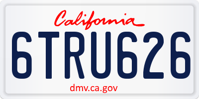 CA license plate 6TRU626
