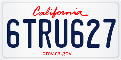 CA license plate 6TRU627