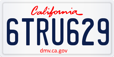 CA license plate 6TRU629