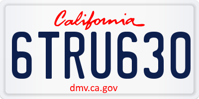 CA license plate 6TRU630