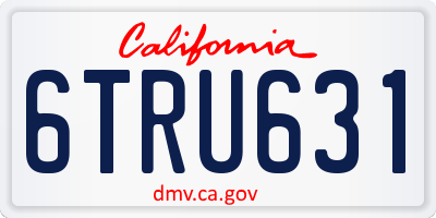 CA license plate 6TRU631