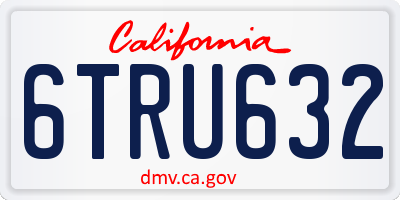 CA license plate 6TRU632