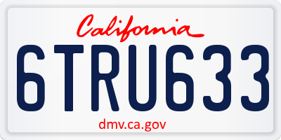 CA license plate 6TRU633