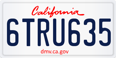 CA license plate 6TRU635