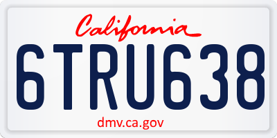 CA license plate 6TRU638