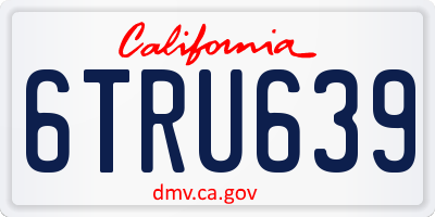 CA license plate 6TRU639