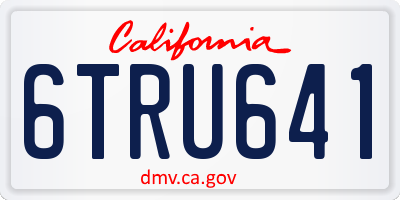 CA license plate 6TRU641