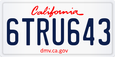 CA license plate 6TRU643