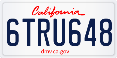 CA license plate 6TRU648