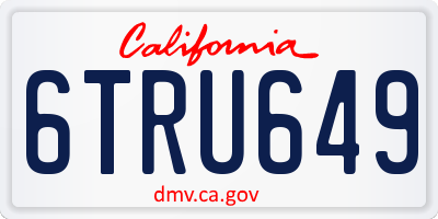 CA license plate 6TRU649