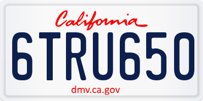 CA license plate 6TRU650