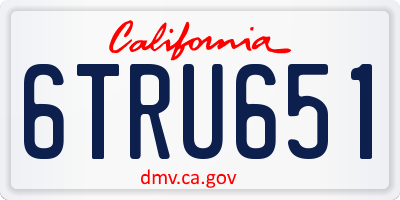 CA license plate 6TRU651