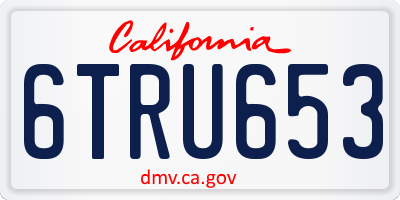 CA license plate 6TRU653