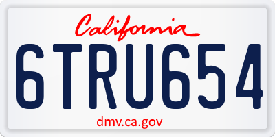 CA license plate 6TRU654